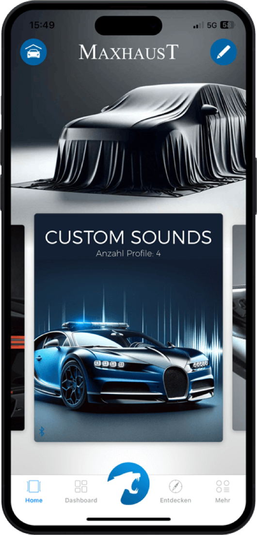 Custom sounds, Maxhaust mobile app