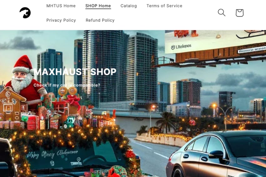 Maxhaust's new secure Shopify online store