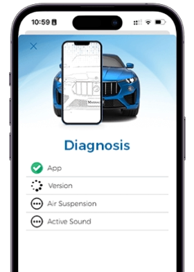 Diagnosis screen on the Maxhaust mobile app