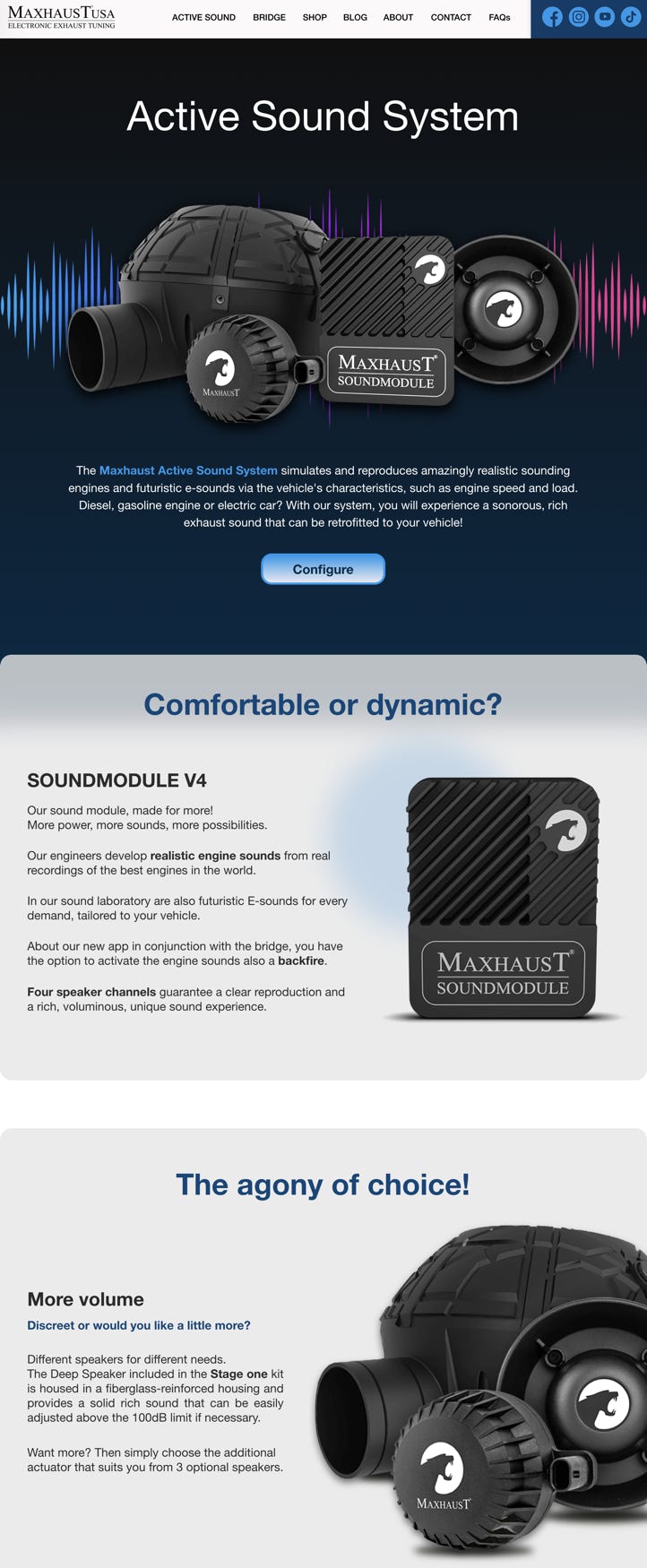 The new Maxhaust USA website