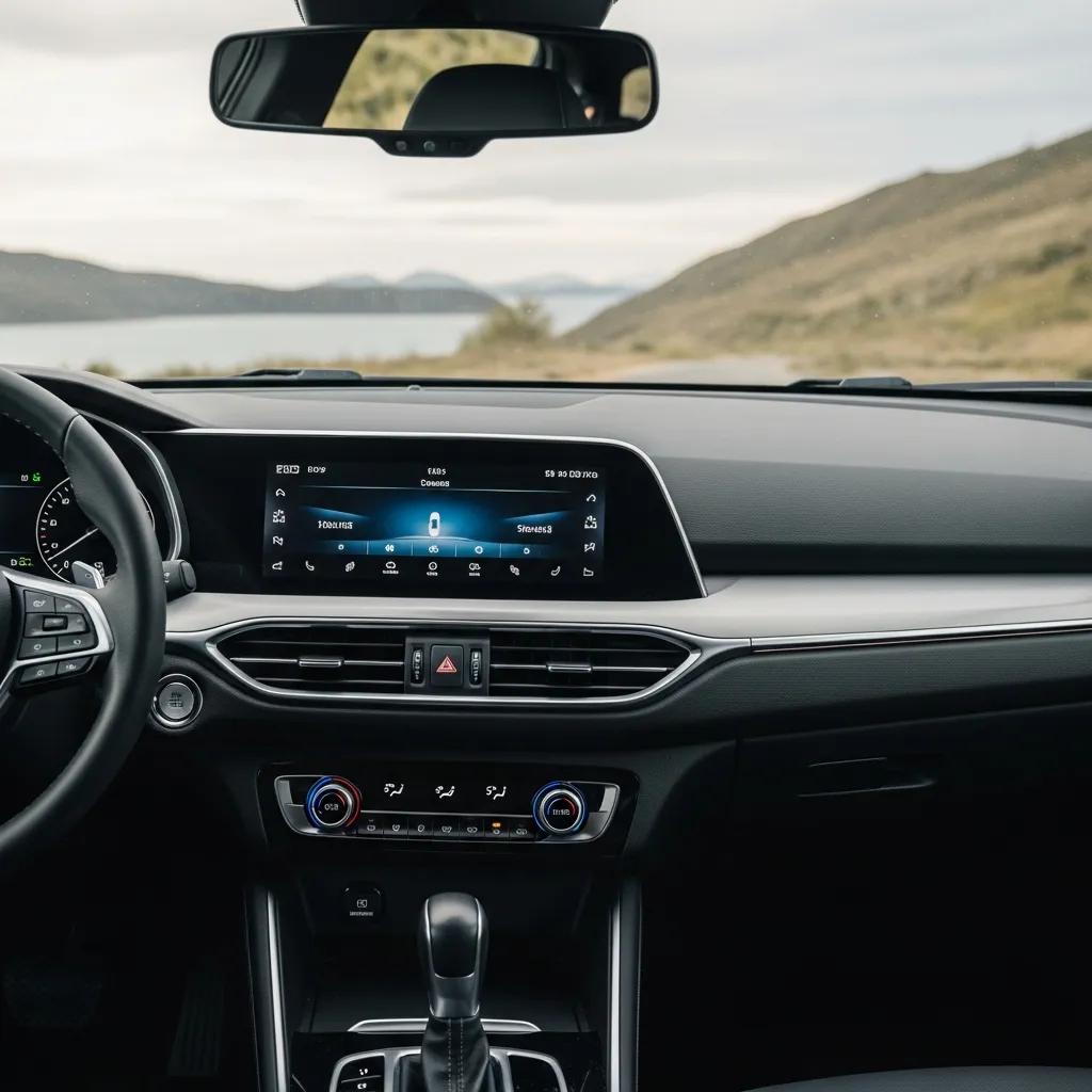Modern car interior featuring advanced sound system controls, highlighting aftermarket car sound enhancements