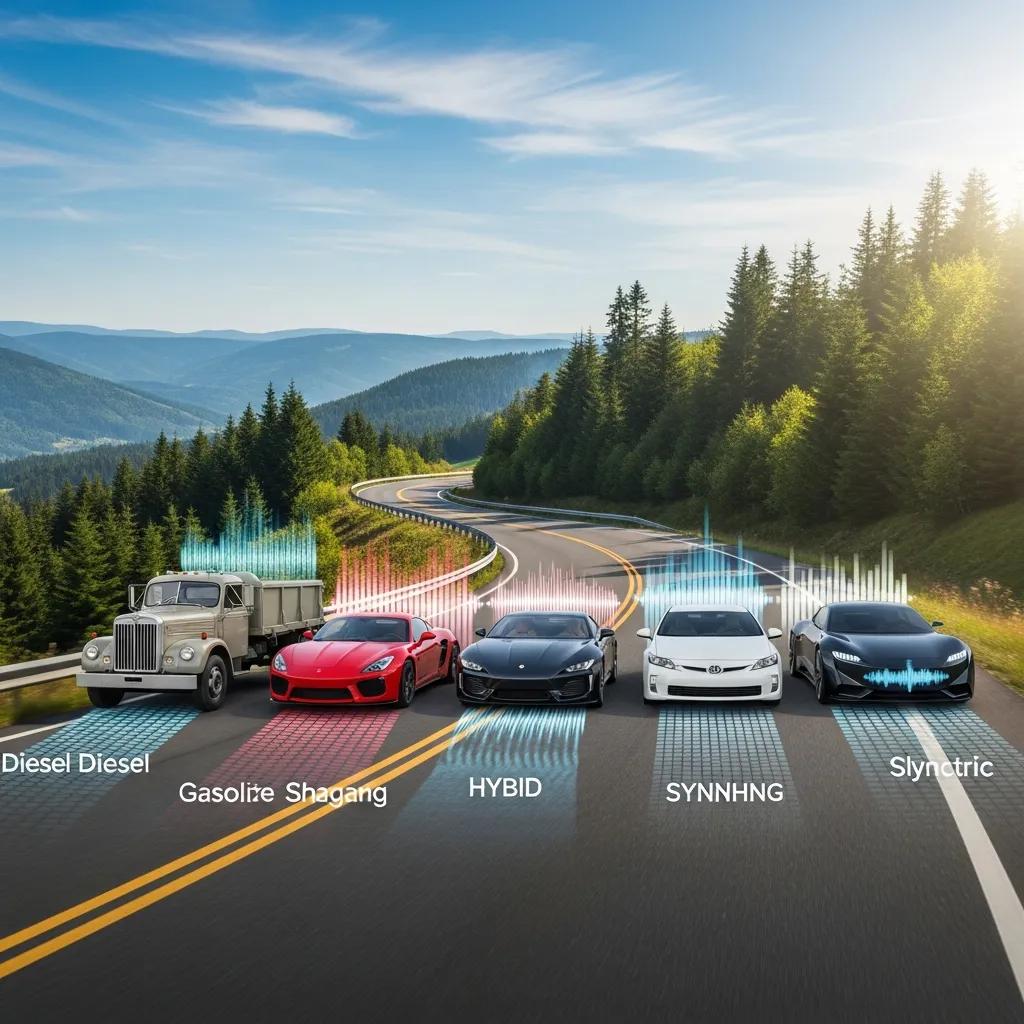 Various vehicles with active sound systems, illustrating benefits for different engine types