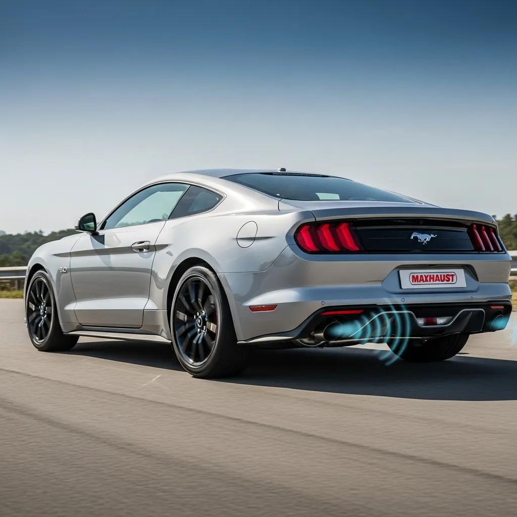Ford Mustang EcoBoost with Maxhaust Active Sound System, showcasing enhanced performance and design