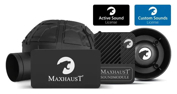 Person installing Maxhaust sound booster in a Tesla vehicle